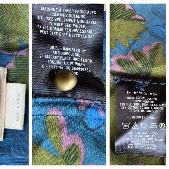 Floral Short Sleeve Summer Blouse | Ruffled Blouse | Frilly Top | ANTHROPOLOGIE - Picture 11 of 11